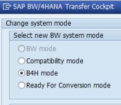 SAP BW/4HANA Operating Modes
